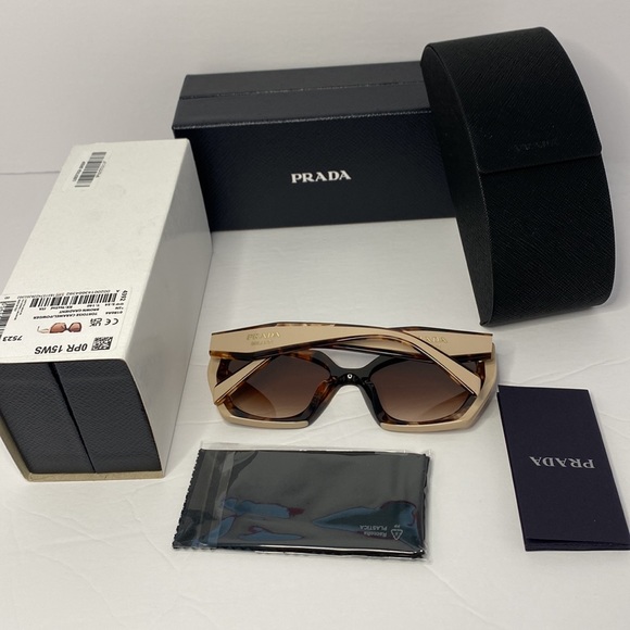 Authentic - New - Prada Tortoise Caramel Powder Brown Gradient Sunglasses - Picture 13 of 16